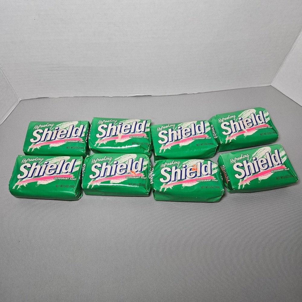 VINTAGE 1990 Shield Deodorant Soap Lot of 8‎ Rare Bath Size Lever Bros Nostalgia
